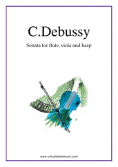 Cover icon of Sonata sheet music for flute, viola and harp by Claude Debussy, classical score, intermediate/advanced skill level
