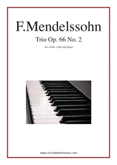Cover icon of Trio Op.66 No.2 sheet music for violin, cello and piano by Felix Mendelssohn-Bartholdy, classical score, advanced skill level