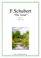 Cover icon of The Trout, Piano Quintet Op.114 (parts) sheet music for piano quintet by Franz Schubert, classical score, advanced skill level