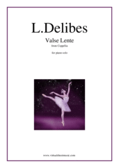 Cover icon of Valse Lente sheet music for piano solo by Leo Delibes, classical wedding score, easy/intermediate skill level