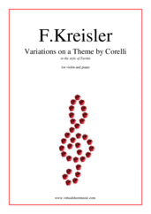 Cover icon of Variations on a Theme by Corelli sheet music for violin and piano by Fritz Kreisler, classical score, advanced skill level