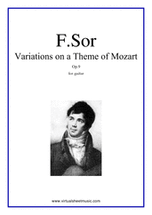 Cover icon of Variations On A Theme Of Mozart Op.9 sheet music for guitar solo by Fernando Sor, classical score, intermediate skill level