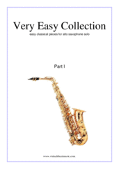 Very Easy Collection, part I for alto saxophone solo - beginner alto saxophone sheet music