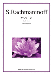 Cover icon of Vocalise Op.34 No.14 sheet music for string quartet by Serjeij Rachmaninoff, classical score, intermediate skill level