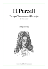 Cover icon of Trumpet Voluntary and Hornpipe (f.score) sheet music for string quartet by Henry Purcell, classical wedding score, easy/intermediate skill level