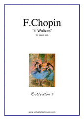 Cover icon of Waltzes (collection 3) sheet music for piano solo by Frederic Chopin, classical score, intermediate skill level