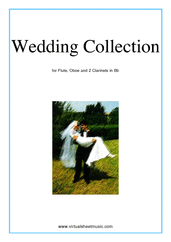 Cover icon of Wedding Sheet Music for wind quartet (1), classical wedding score, intermediate skill level