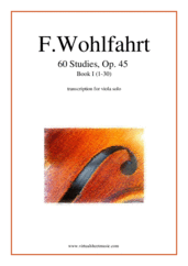 Cover icon of 60 Studies, Op. 45  - Book I sheet music for viola solo by Franz Wohlfahrt, classical score, intermediate/advanced skill level